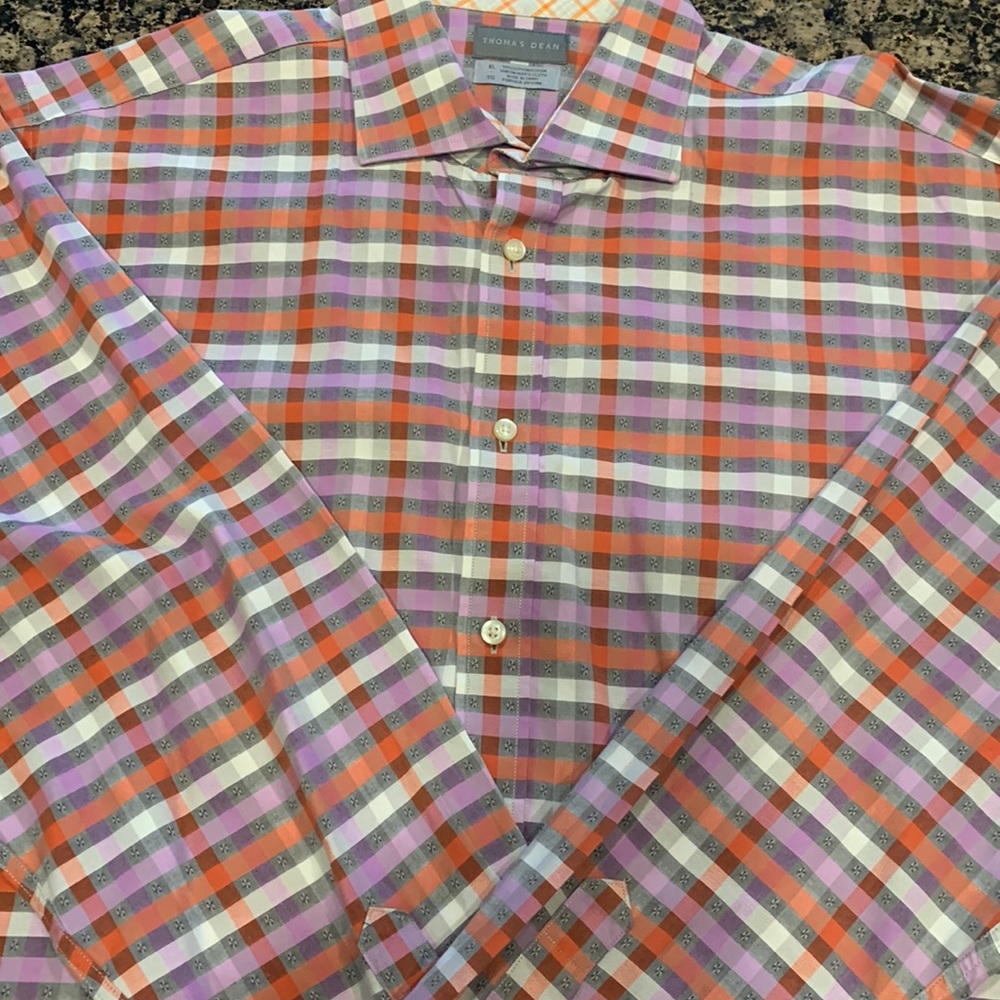 Men’s Thomas Dean XL, 100% cotton long sleeve shirt.